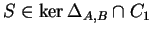 $S\in \ker
\Delta _{A,B}\cap C_{1}$