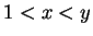 $ 1<x<y$